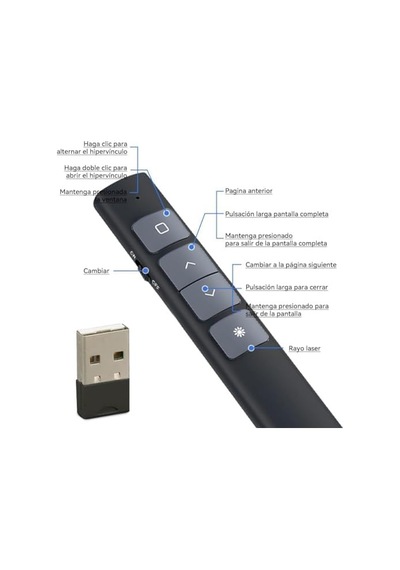 Sunum Kumandası Laser Pointer Kablosuz Lazer Sunum Kalemi Tak Çalıştır Y60