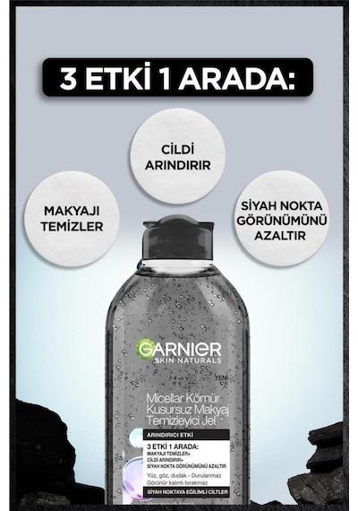 Micellar Kömür Kusursuz Makyaj Temizleme Jeli 400 Ml