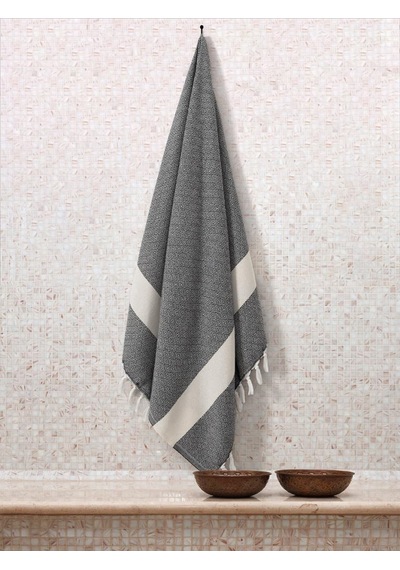 Kh3967-5 Ege Esintisi Peştemal Plaj Havlusu 90x170 Cm Yumuşak Dokulu, Hızlı Kuruyan Üstün Kalite Kh3967-5 Siyah