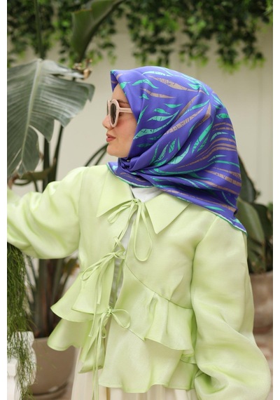 Silk Home Saks Vizon Desenli Tivil İpek Eşarp 11432-01 Çok Renkli