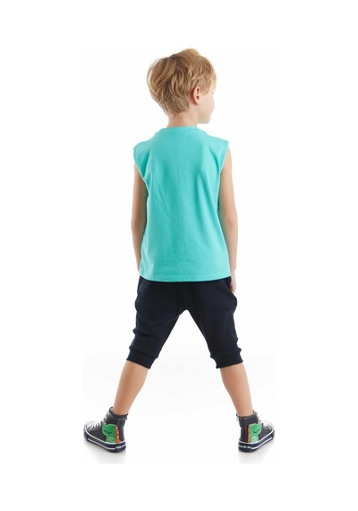 Denokids Ahoy Erkek Çocuk T-shirt Kapri Takım Çok Renkli