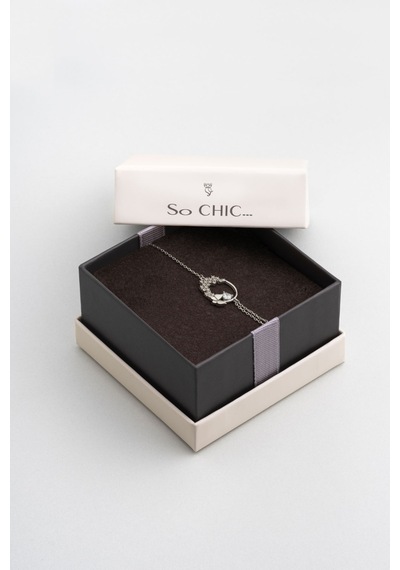 So Chic Aşk Kelebeği 18 Ayar Beyaz Altın Kaplama 20 Cm Gümüş Bileklik Rodyum