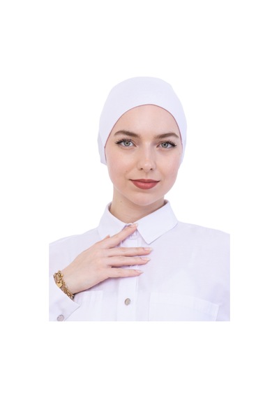 Modish Group Pratik Bone Pamuklu Tesettür İç Bone, Başörtüsü İçin Hazır Viskon Şapka, Namaz Günlük Kullanım İçin Beyaz