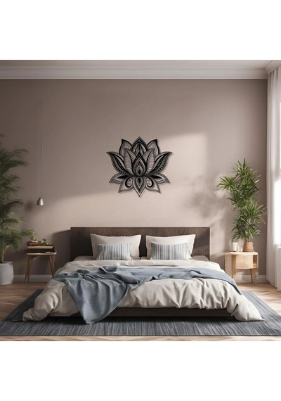 Metal Duvar Dekorasyonu Lotus Çiçeği 2 Lotus Flower 2 Metal Duvar Tablosu Mandala