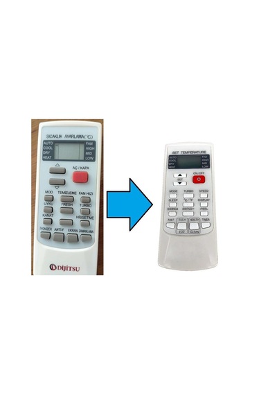 Dijitsu İle Uyumlu Model Ykr-h/002e Klima Kumandası