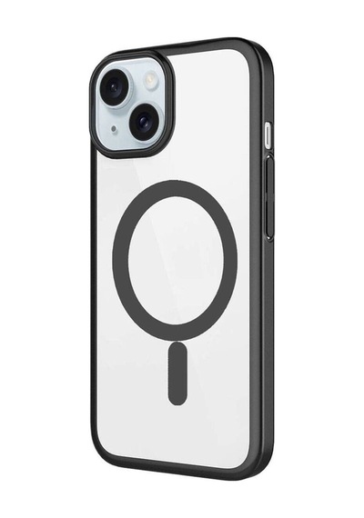 Apple Uyumlu iPhone 15 Plus Wireless Şarj Özellikli Sert Pc Mkc Mat Riksos Magsafe Kılıf gri