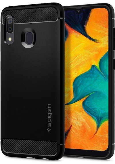 Spigen Galaxy Uyumlu A30 Kılıf ,spigen Rugged Armor Matte Black