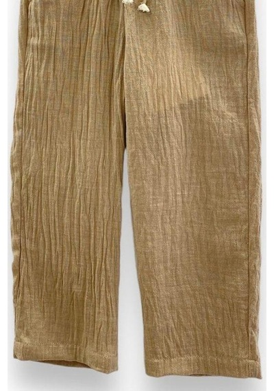 Çikoby Erkek Çocuk Keten Pantolon-14561 Bej