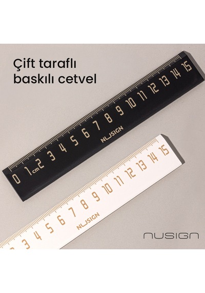 Nusıgn Siyah 15 Cm Kolay Kavrama Çizim Cetveli