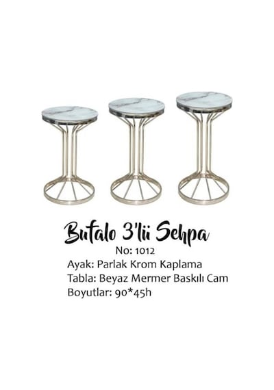 Brc Bufalo Zigon Model Beyaz Mermer Temper Cam Metal Transmisyon