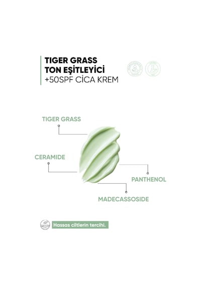 Mia Klinika Tiger Grass Ton Eşitleyici Kızarıklık Karşıtı Cica Krem SPF50+ 30 ML
