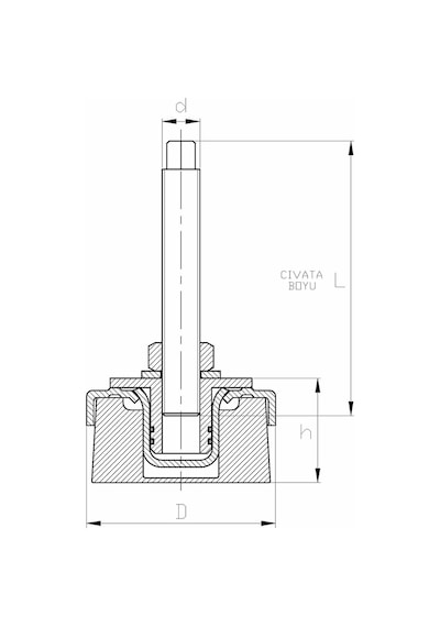 Mda121212A Makine Denge Ayağı Çap:120 M12X120Mm Civatalı