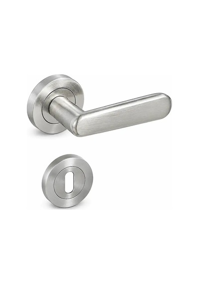 Sese Esin Modeli Yuvarlak Rozetli Oda Kapı Kolu Inox Renk 200-261r-01-53