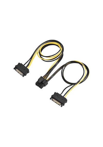 Vga Power Kablo 2X Sata To 8 Pin 6+2 Pci-Ex Ekran Kartı Kablosu