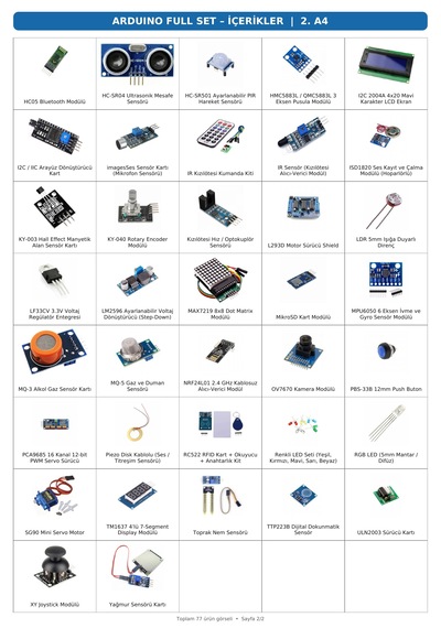 Arduino Ultimate Proje Paketi 77 Parça