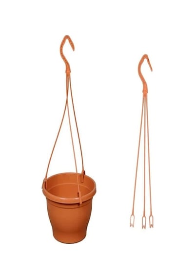 Katı Plastik Makrome Askılı Saksı 20 Adet Beyaz 16 Cm
