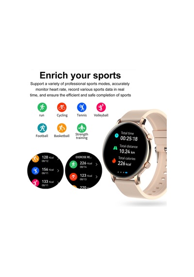 Geeroyoo JZR-GY Hw36 1.28" Ip67 Spor Bluetooth Bt5.0 Sağlık Takibi Adımsayar Android İos Telefon Uyumlu Siyah Akıllı Saat (İthalatçı Garantili)