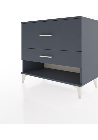 Hyperion Şifonyer 2 Çekmeceli 88x44x80 Antrasit-antrasit Antrasit
