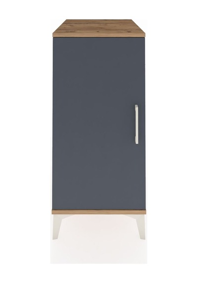 Kronos Komodin 2 Raflı Tek Kapaklı 44x59x96 Çam-antrasit Atlas Çam