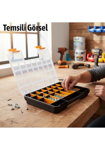 Vida Dübel Saklama Kutusu Organizer 23 Bölmeli Takım Çantası Çok Amaçlı Plastik Organizer Kutu