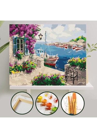 Sayılarla Boyama Tuval Seti 40X50 Cm - Mor Sümbül