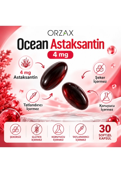 Ocean Astaksantin 30 Kapsül 2 Li Paket