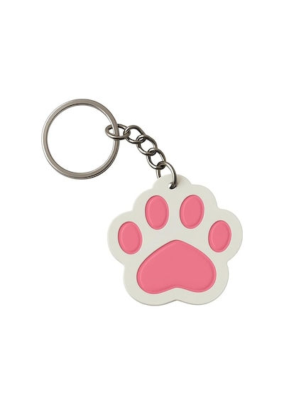 Neko Mist Kedi Patisi Şeklinde Anahtarlık Hediyelik Keychain Tek Yüzlü