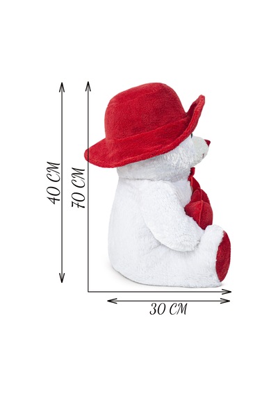 Özgüner 70 Cm Şapkalı Ve Kalpli Peluş Ayıcık