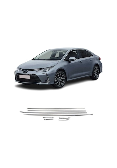 Toyota Corolla Uyumlu Krom Cam Çıtası 8parça 2019 Ve Üzeri P Çelik