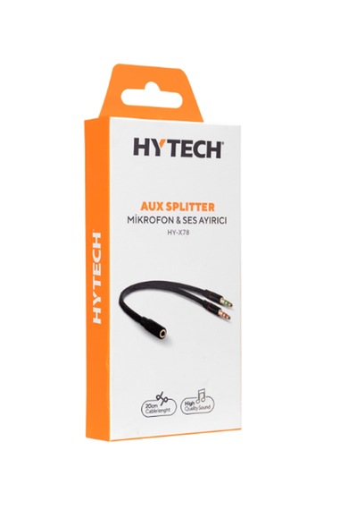Siyah 3.5mm To Audio + Mic 0.15m Kulaklık Çevirici Ses Ayırıcı"