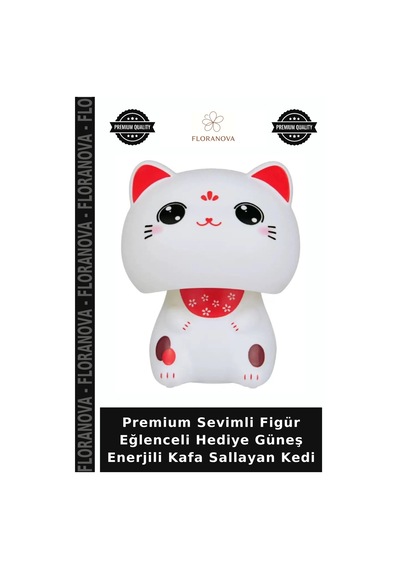 Premium Sevimli Figür Eğlenceli Hediye Güneş Enerjili Kafa Sallayan Kedi