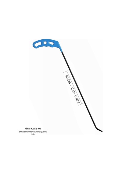 40 Cm 6 Mm Çap Sağlı Sollu Tek Kıvrımlı Sol Boyasız Göçük Düzeltme Çubuğu, Pdr Çubuk - S6-09