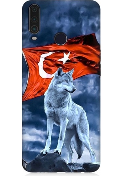 General Mobile Gm 10 Uyumlu Kurt Göktürk Ve Bayrak Desenli Silikon Kılıf