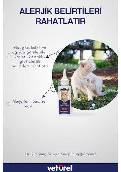 Kedi Yüz Temizleme Solüsyonu Kedi Aknesi Gözyaşı Lekesi Göz Damlası Akıntı Kaşıntı Bakımı 100ml