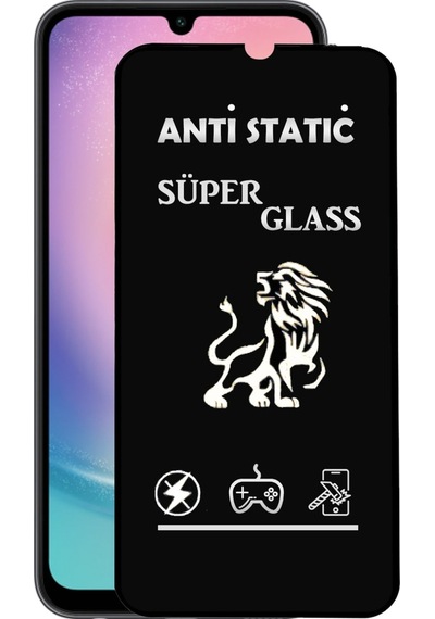 Samsung Galaxy Uyumlu A24 Tam Kaplayan Anti Statik Dayanıklı Süper Cam Ekran Koruyucu