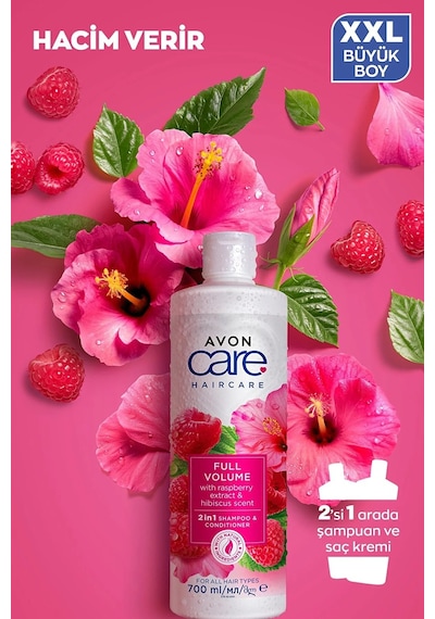 Avon Care Ahududu ve Hibiscus Kokulu Şampuan ve Saç Bakım Kremi 700 ML