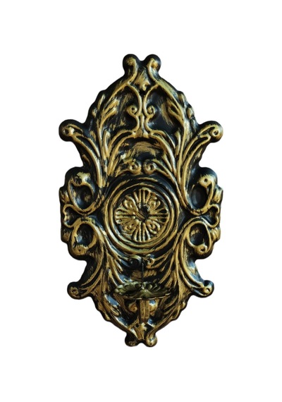 Aju Mumluk Şamdan Duvar Aplik Ev Bahçe Balkon Ofis Dekorasyonu Özel Tasarım Hediye 40x23cm Eskitme Gold. Gold