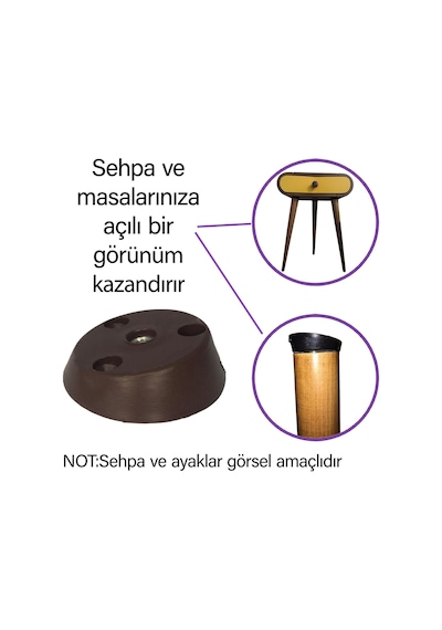 3 Adet Dereceli Ayak Tabanı Kahverengi Mobilya Masa Sehpa Ayağı Bağlantı Aparatı Açılı Plastik