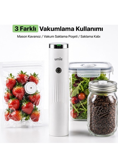 Dkm13 1800mah 30 Adet Poşet Hediyeli Otomatik Dikey Gıda Vakumlama Aleti