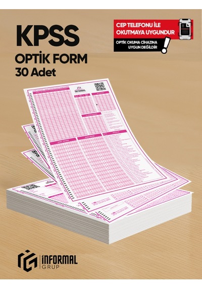 KPSS (GY-GK) Deneme Sınavları İçin 30 Adet Optik Form