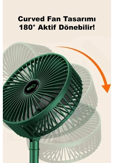 Ultra Sessiz 3 Kademeli Hafif Kablosuz 1200mah Pervane Taşınabilir Usb Şarjlı Masa El Fan Vantilatör