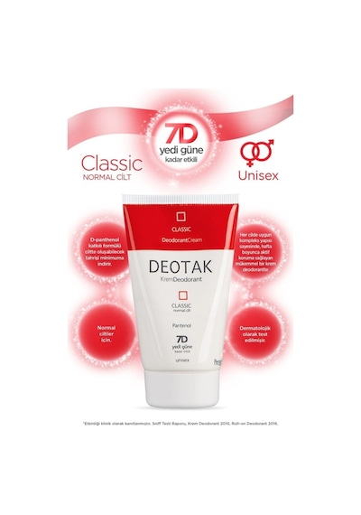 Deotak Normal Ciltler Için Klasik Krem Deodorant 35 ML