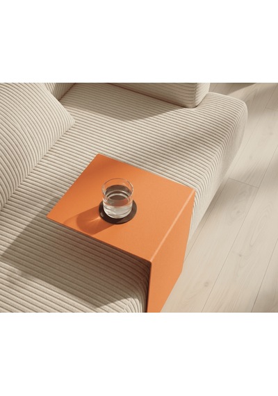 Metal Koltuk Üstü C Sehpa Modern Minimal Yan Sehpa Turuncu