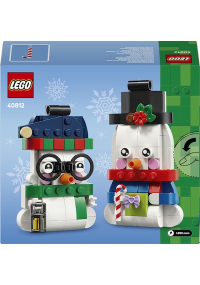 LEGO® Kardan Adam Süsleri 40812 – 6+ Yaş Çocuklar için 2 Kardan Adam Figürü İçeren Yılbaşı Ağacı Süsü Oyuncak Yapım Seti (168P)