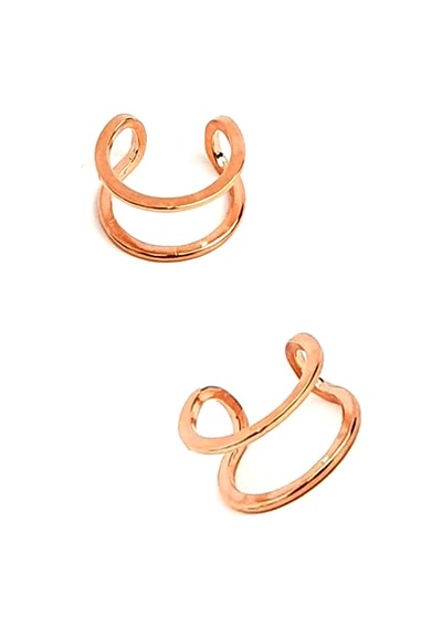 Gümüş Üzerine Rose Altın Kaplama Trend Kıkırdak Küpe N11.52934
