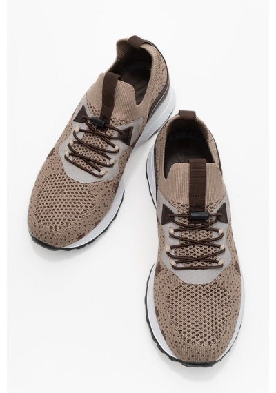 Dericlub Kadın Trikolu Aksesuar Bağcıklı Comfort Sneaker Cr 2486 Vizon