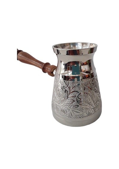 Pirinç Döküm Cezve 4.75" Jumbo Uzun Boy Ahşap Saplı
