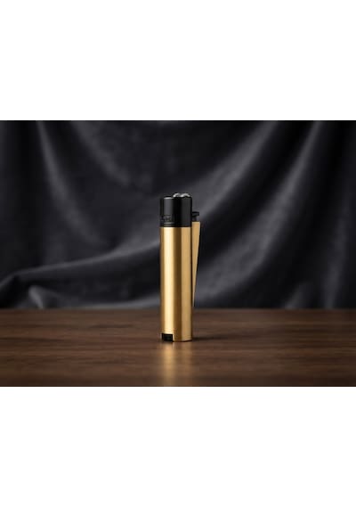 Clipper Gold Black Gaz Doldurulabilir Metal Çakmak Ve Özel Logolu Metal Kutulu Set Gold - Siyah