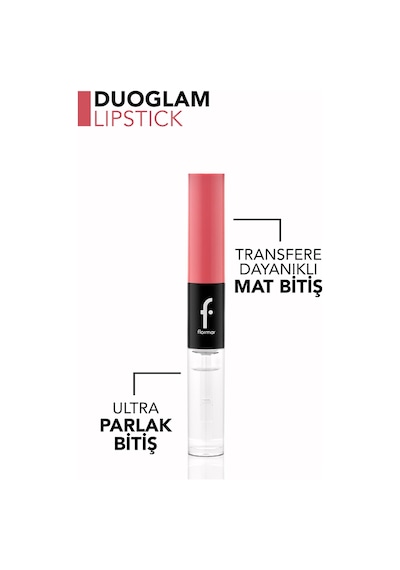 Flormar Duoglam Yüksek Pigmentli Kremsi Likit Ruj & Ultra Kalıcı Dudak Parlatıcısı 005 Believe In Magic