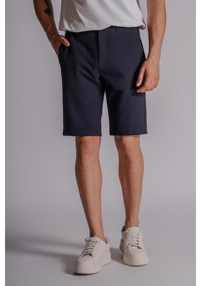 Braccas Erkek Yandan Cepli Klasik Bel Slim Fit Chino Şort Lacivert Lacivert